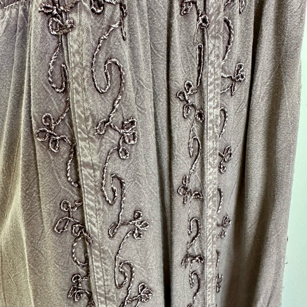 NWOT Strapless Tube Top Maxi Dress Embroidered Plum Sz XL Fits Most - Picture 4 of 9